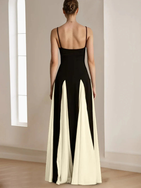 Chiffon A Line Spaghetti Straps Floral Long Stylish Party Prom Dresses
