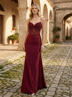 Spaghetti Straps Sweetheart Lace Appliques Mermaid Prom Dresses