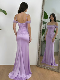 Off the Shoulder Spaghetti Straps Sequin Mermaid Prom Dresses