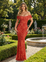 Floral Print Off the Shoulder Sweetheart Ruched Formal Dresses