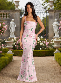 Satin Square Neck Spaghetti Straps Bridesmaid Dresses