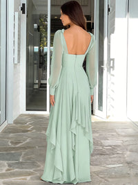 Chiffon Sweetheart Tiered Ruffles Corset Bridesmaid Dresses