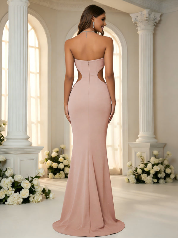 Chiffon Mermaid Strapless Sleeveless Bridesmaid Dresses