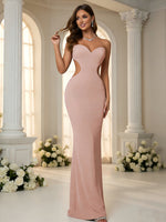 Chiffon Mermaid Strapless Sleeveless Bridesmaid Dresses