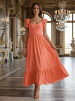 Sweetheart Chiffon Tea Length Bridesmaid Dresses