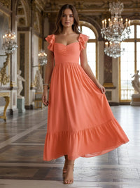 Sweetheart Chiffon Tea Length Bridesmaid Dresses