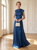 Satin Sleeveless Mermaid Long Mother of the Bride Dresses