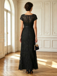 Lace Round Neck Mermaid Long Mother of the Bride Dresses