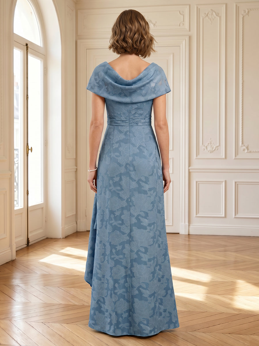 Jacquard Off Shoulder A Line Long Mother of the Bride Dresses