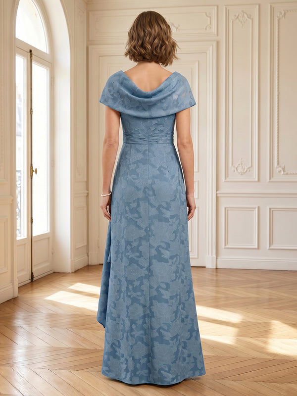 Jacquard Off Shoulder A Line Long Mother of the Bride Dresses