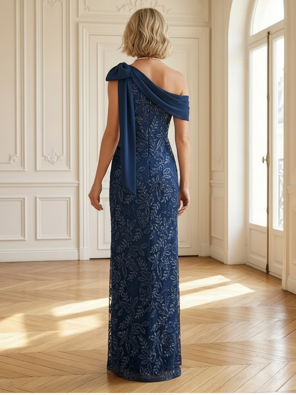 Sequin One Shoulder Mermaid Long Mother of the Bride Dresses