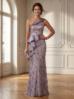 Mermaid One Shoulder Sleeveless Long Mother of the Bride Dresses