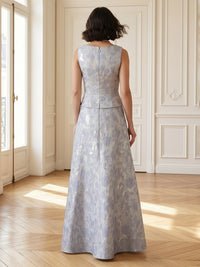 A Line V Neck Sleeveless Long Mother of the Bride Dresses