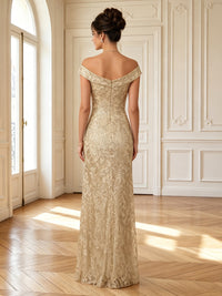 Column Boat Neck Sleeveless Long Mother of the Bride Dresses