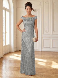 Column Boat Neck Sleeveless Long Mother of the Bride Dresses