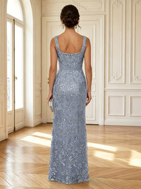 Mermaid Square Neck Sleeveless Long Mother of the Bride Dresses