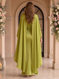 Mermaid Deep V Neck Satin Long Mother of the Bride Dresses