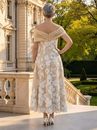A Line Off Shoulder Sleeveless Long Mother of the Bride Dresses
