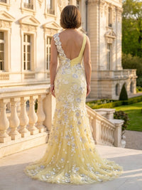 Mermaid Square Neck Sleeveless Long Mother of the Bride Dresses