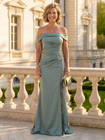 Mermaid One Shoulder Sleeveless Long Mother of the Bride Dresses
