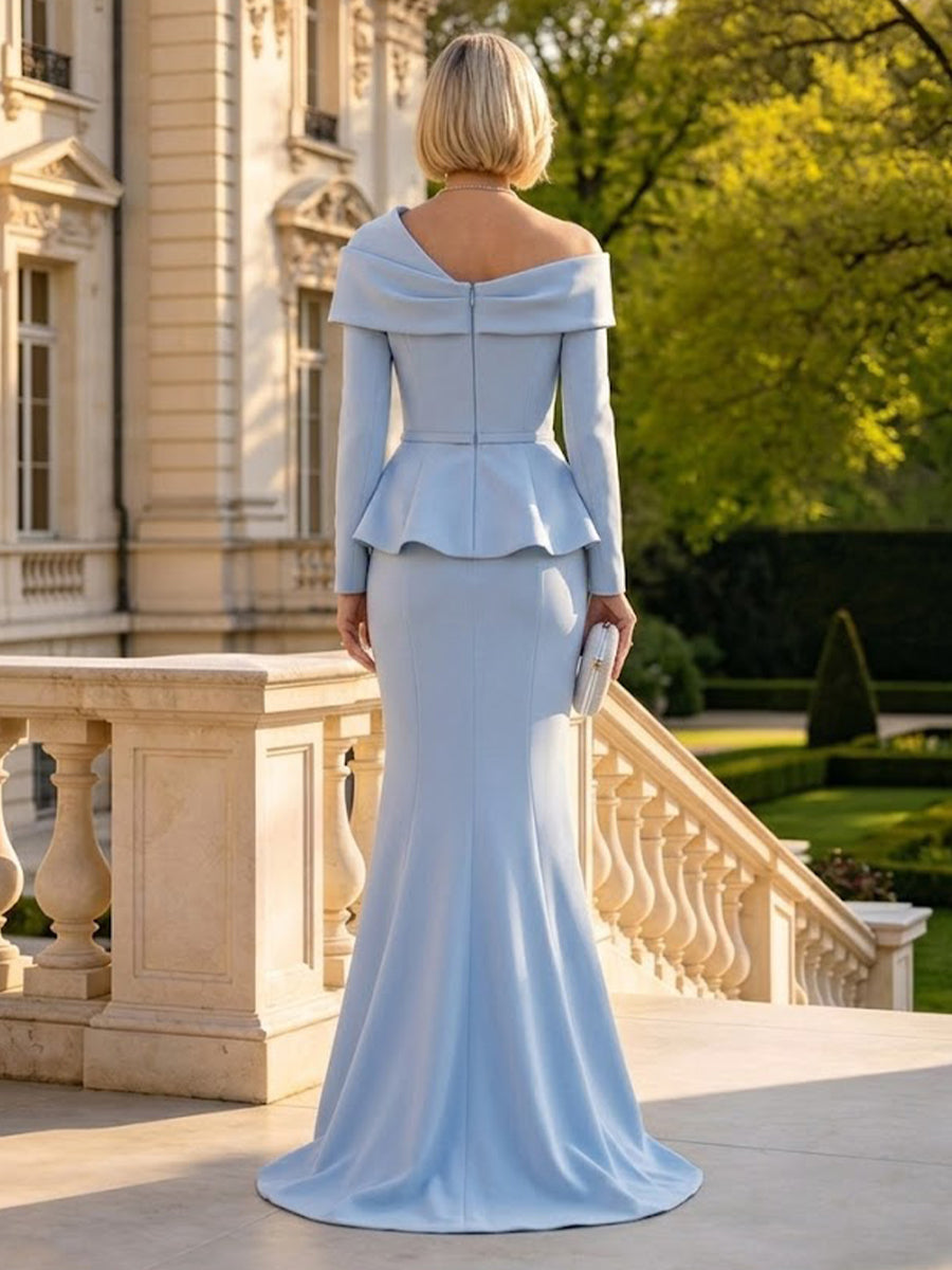 Mermaid Off Shoulder Long Sleeves Mother of the Bride Dresses