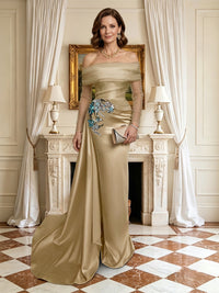 Mermaid Off Shoulder Sleeveless Mother of the Bride Dresses