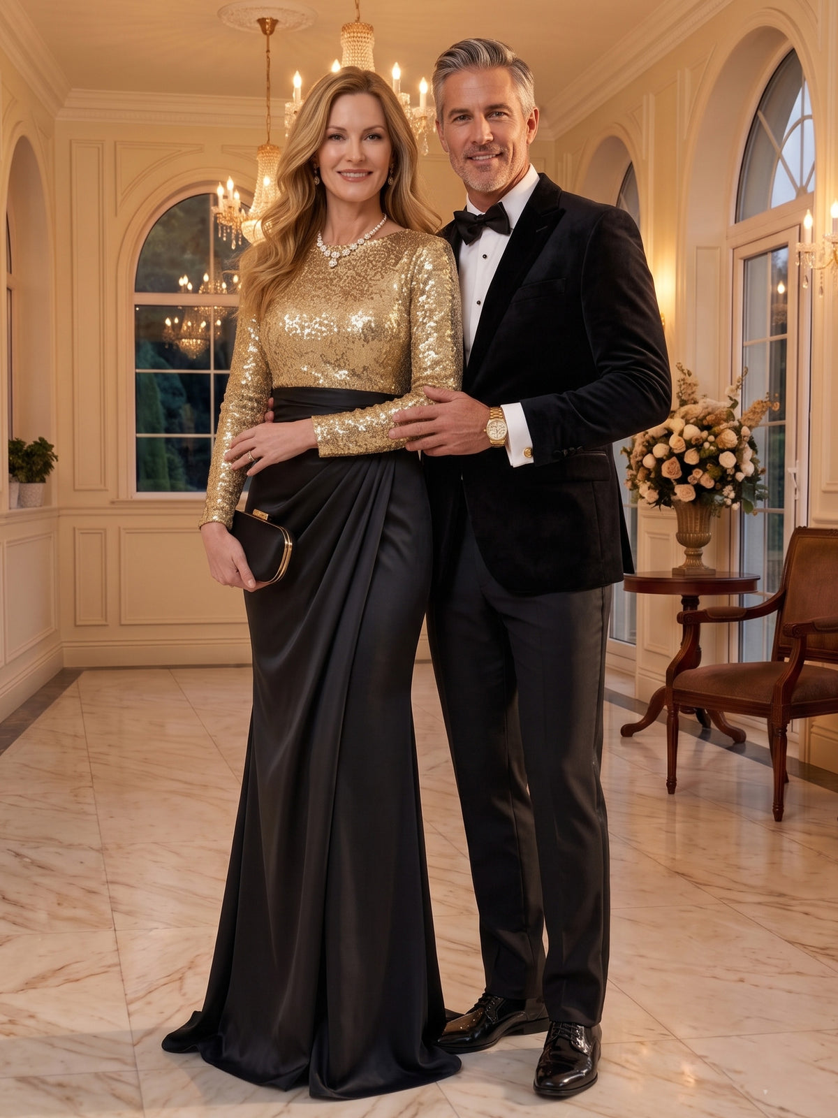 Mermaid Round Neck Long Sleeves Mother of the Bride Dresses