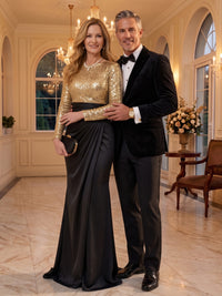 Mermaid Round Neck Long Sleeves Mother of the Bride Dresses