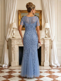 Mermaid Round Neck Short Sleeves Mother of the Bride Dresses