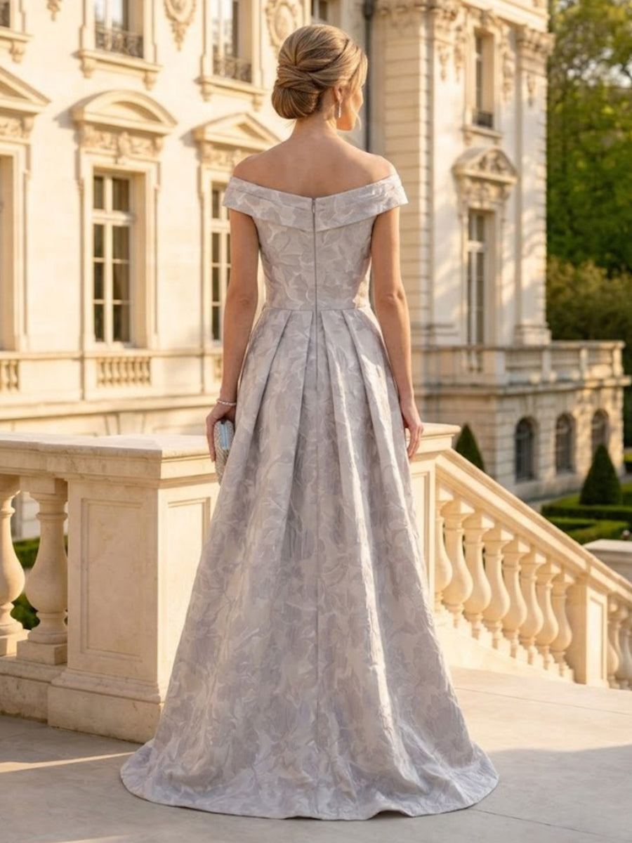 Mermaid Off Shoulder Sleeveless Long Mother of the Bride Dresses with Flower
