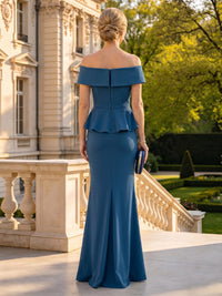 Mermaid Off Shoulder Sleeveless Long Mother of the Bride Dresses