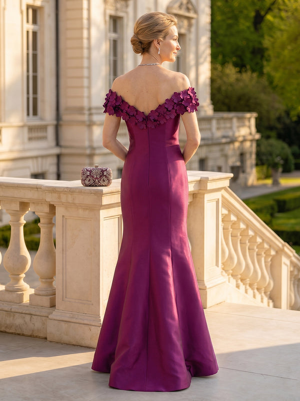 Mermaid Off Shoulder Sleeveless Long Mother of the Bride Dresses