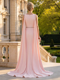 Satin Mermaid Boat Neck Long Mother of the Bride Dresses with Pleated