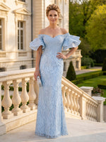 Lace Sequin Strapless Off Shoulder Mermaid Mother of the Bride Dresses