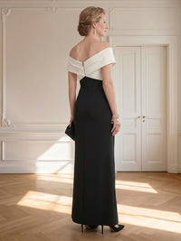 Satin Mermaid Off Shoulder Long Mother of the Bride Dresses
