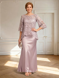 Lace Appliques A Line Long Sleeves Mother of the Bride Dresses