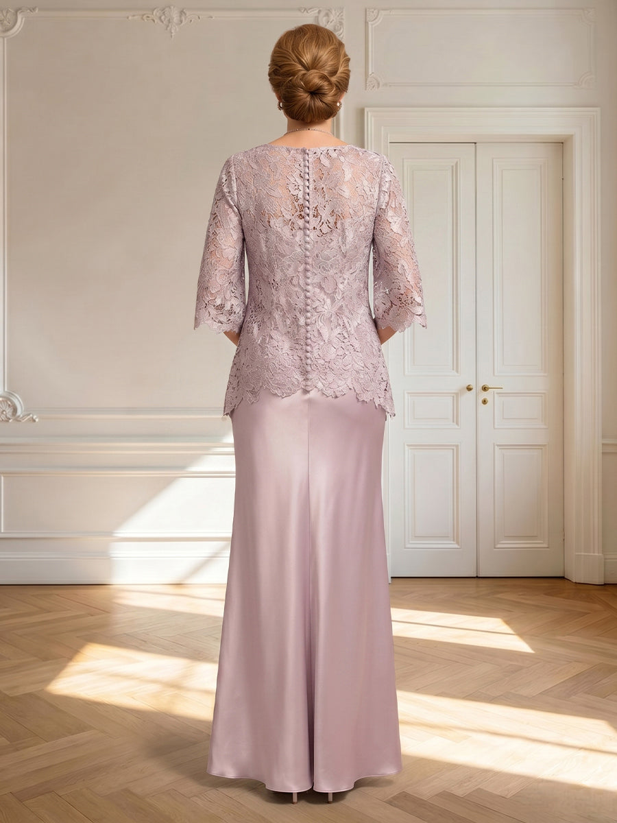 Lace Appliques A Line Long Sleeves Mother of the Bride Dresses