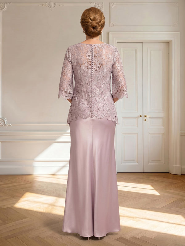 Lace Appliques A Line Long Sleeves Mother of the Bride Dresses