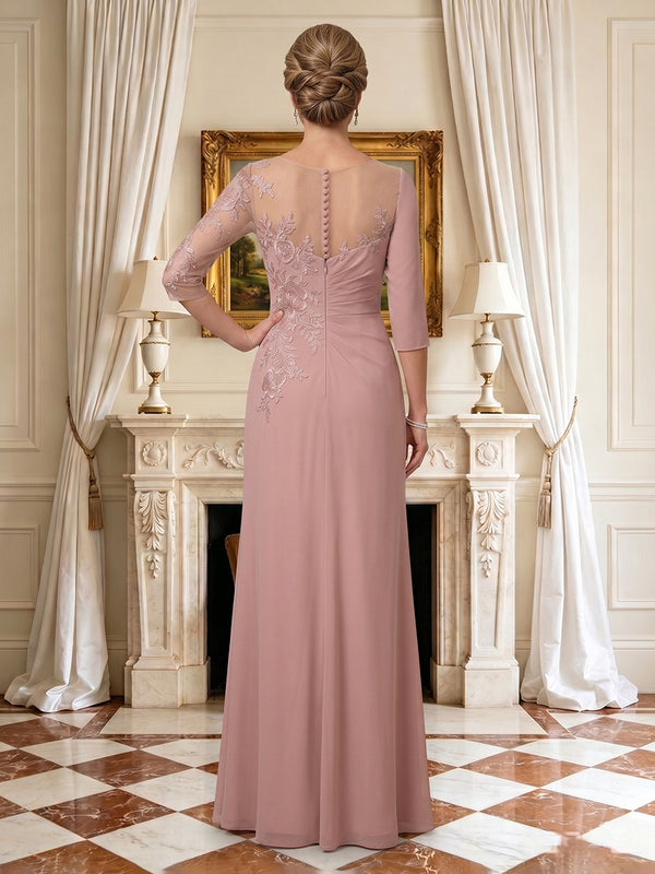 Chiffon V Neck Long Sleeves Mother of the Bride Dresses