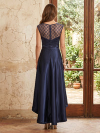 Satin A Line Sleeveless Long Mother of the Bride Dresses