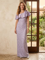 Satin Mermaid One Shoulder Long Mother of the Bride Dresses with Bow