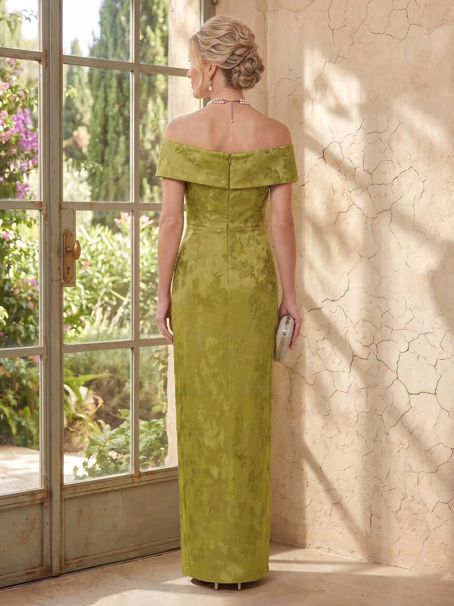 Jacquard Mermaid Off Shoulder Long Mother of the Bride Dresses