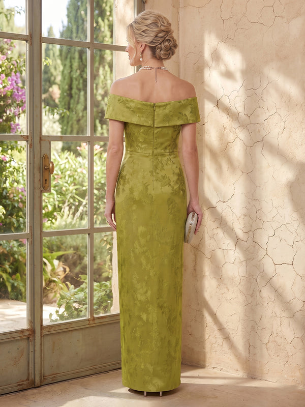 Jacquard Mermaid Off Shoulder Long Mother of the Bride Dresses