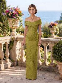 Jacquard Mermaid Off Shoulder Long Mother of the Bride Dresses