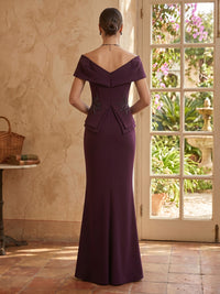 Satin Mermaid Off Shoulder Sleeveless Long Mother of the Bride Dresses