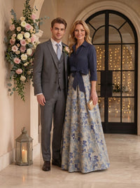 A Line V Neck Long Sleeves Mother of the Bride Dresses with Bow