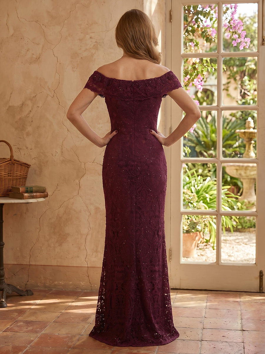 Mermaid Off Shoulder Sleeveless Long Mother of the Bride Dresses