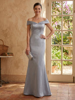 Mermaid Satin Off Shoulder Sleeveless Mother of the Bride Dresses