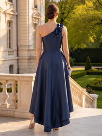 Satin One Shoulder Long Sleeveless A Line Long Mother of the Bride Dresses