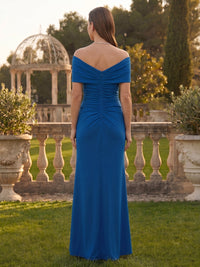 Mermaid Off Shoulder Sleeveless Mother of the Bride Dresses with Slit